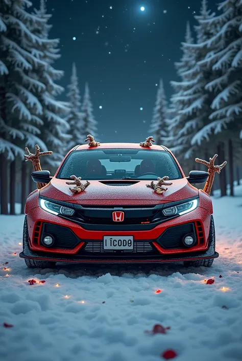 Je voudrais une Honda civic type R fk8 avec une décoration étrange noël de Mr jack

