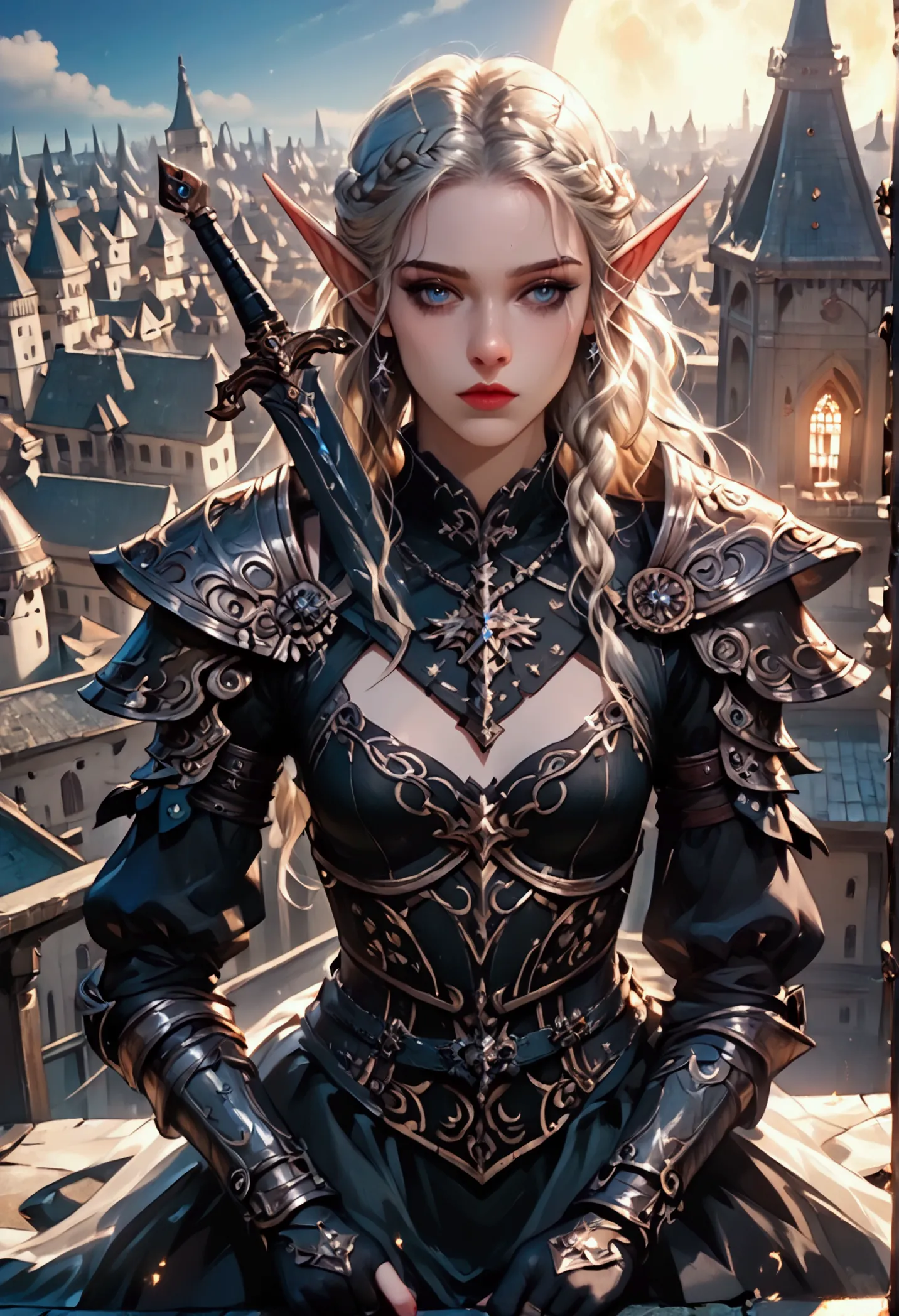 score_9, score_8_up, score_7, a picture of an epic fantasy thief , female elf (best details, masterpiece, best quality: 1.5), ep...