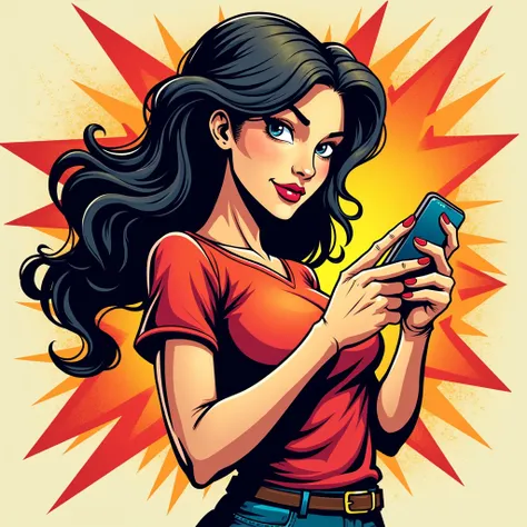 comic book art woman  holding a phone with “New Email Subscribers” notification