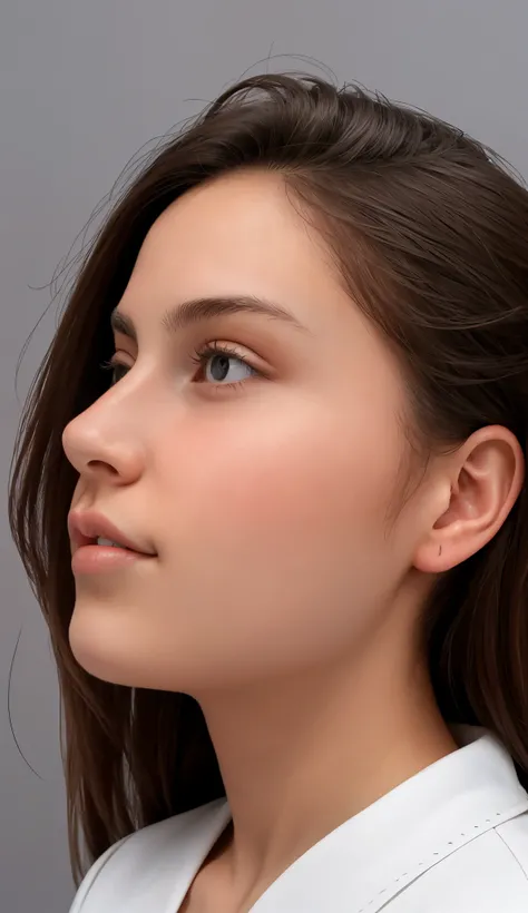 italian teenager girl,  , face from exact side perspective