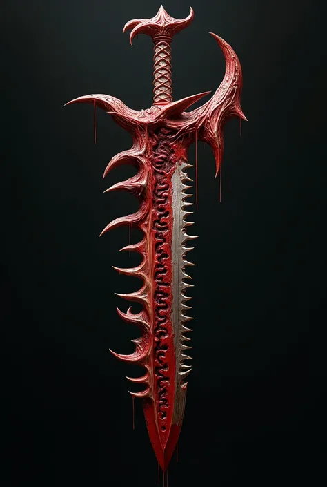 Living Brutal Chainsaw sword Made out of human muscle, veins, and human teeth