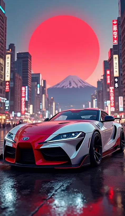 Make a car themed with the Japan flag