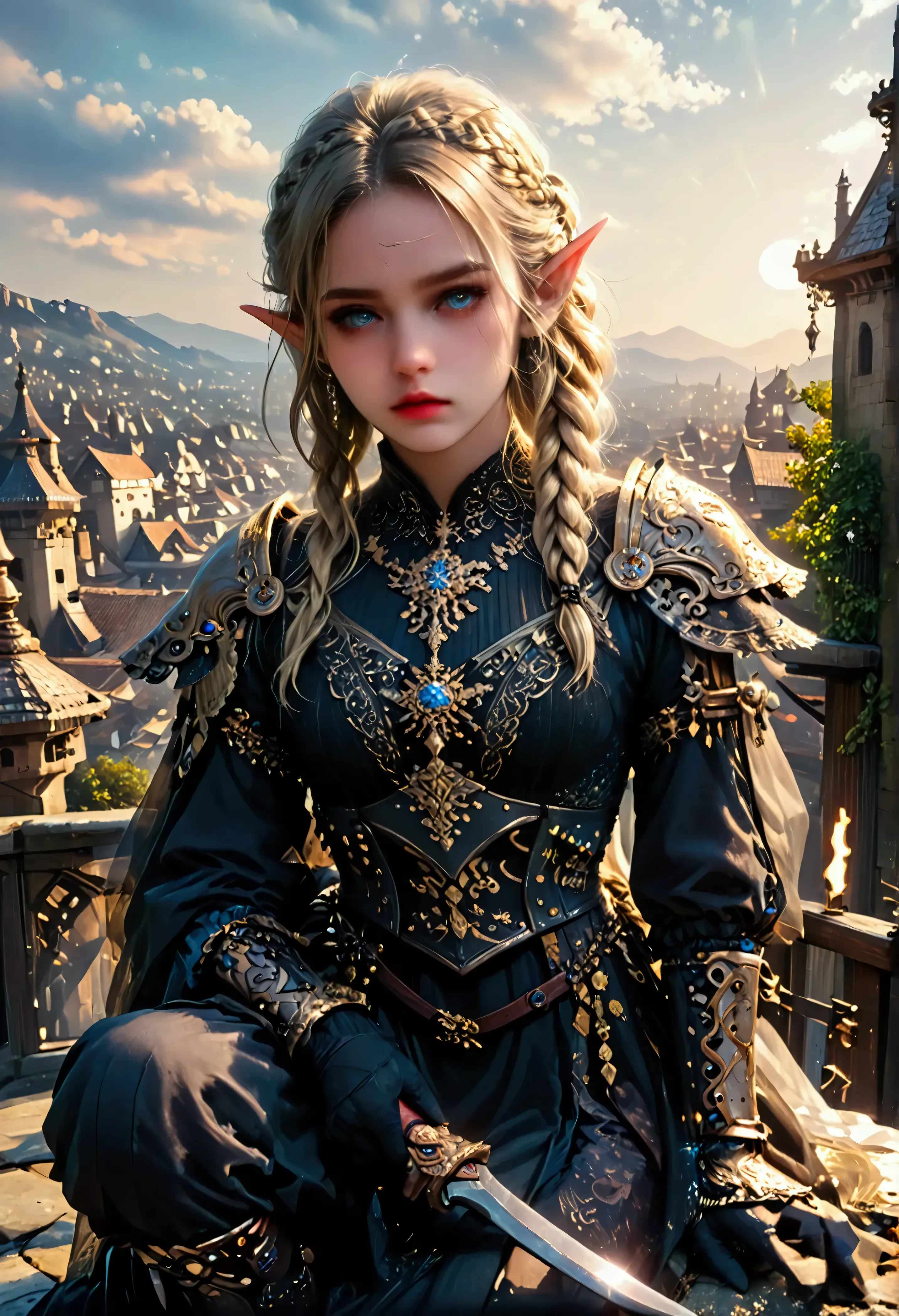 score_9, score_8_up, score_7, a picture of an epic fantasy thief , female elf (best details, masterpiece, best quality: 1.5), ep...