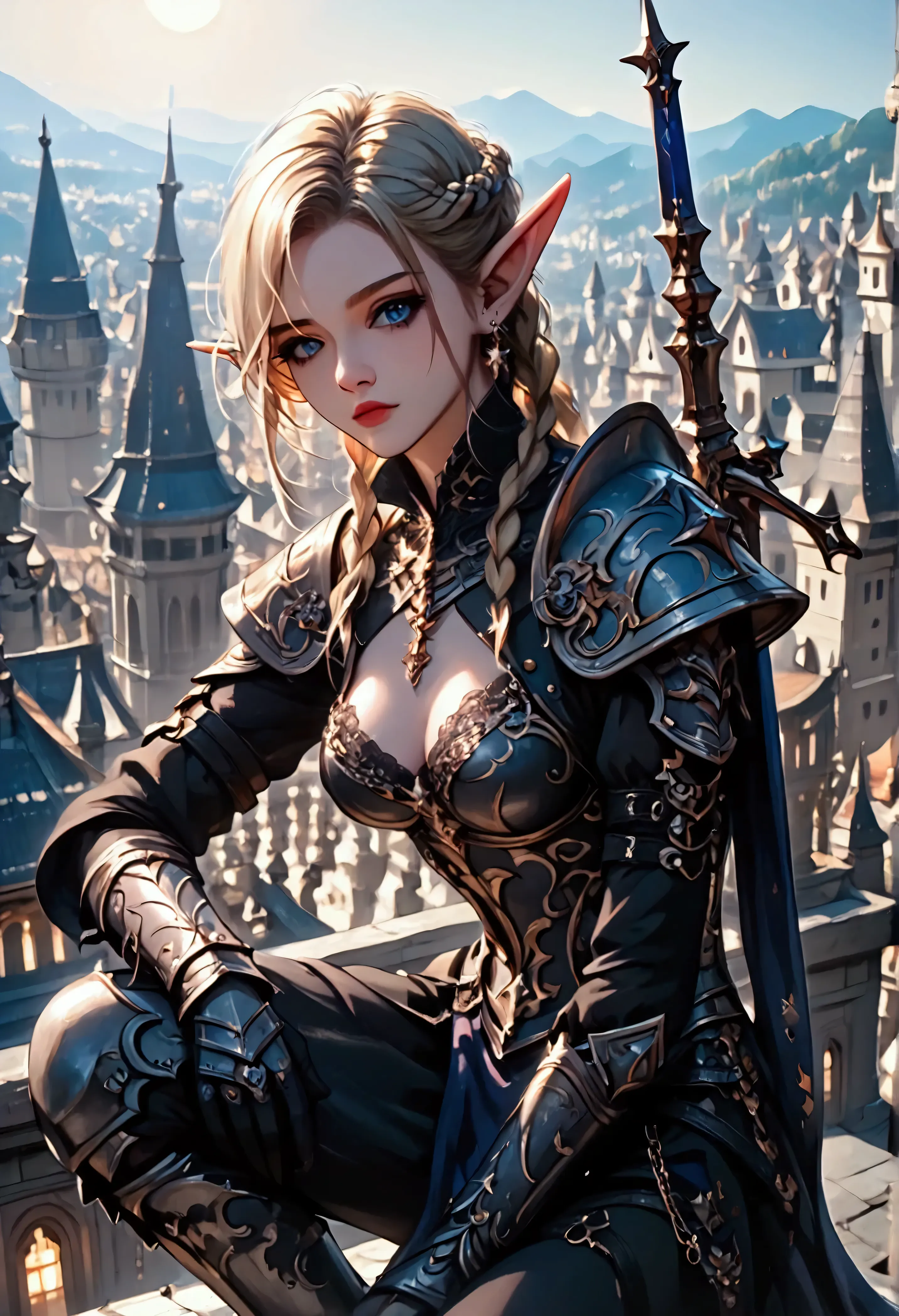 score_9, score_8_up, score_7, a picture of an epic fantasy thief , female elf (best details, masterpiece, best quality: 1.5), ep...