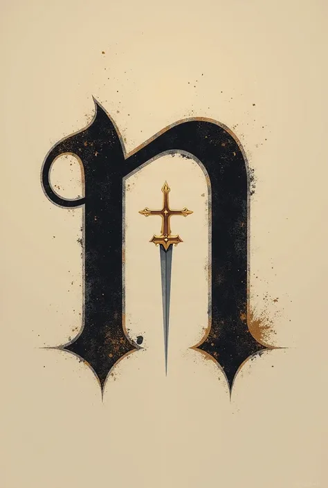 Make an image of an N,  with a filter "Imperial" and medieval , Minimize the details and make it minimalist