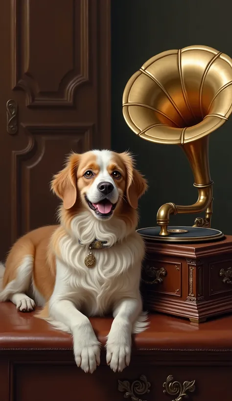 Victors dog by the gramophone