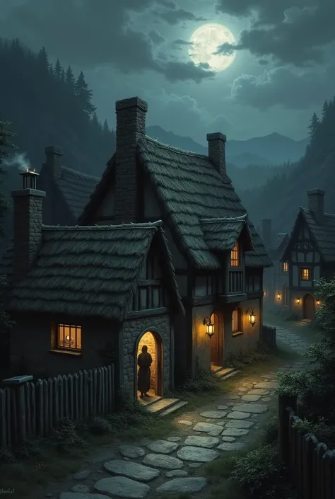 Generate medieval houses in the dark