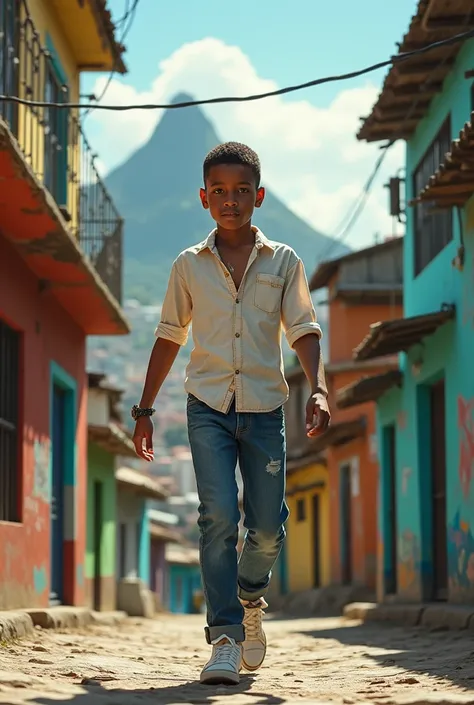 Stylish boy in Brazils favela.