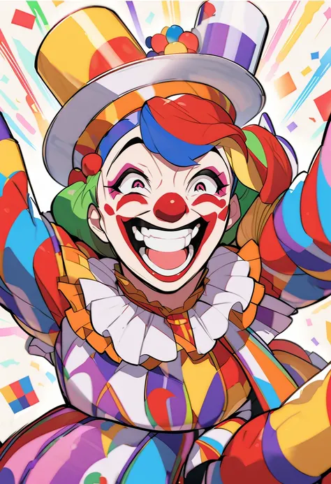 The clown clown is laughing