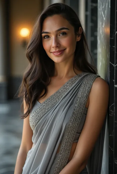 a close up of a woman Create a high-resolution, (((full-body))) portrait of a 25-year-old woman with an oblong face shape, warm medium-toned skin, and long wavy dark hair. She has expressive brown eyes, full lips, and a bright smile. Her body is slim and t...