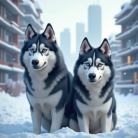 two husky face 🌨 🌆🌆🏘🏘