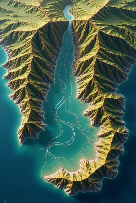 Map of Honduras upside down the rivers flowing into the mountains