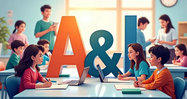 Advertising image of a teaching academy, containing the letters "a&l" 