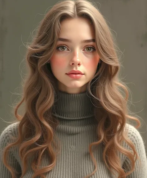  Wilge-Wilhelmina Koenig ,German woman with long , wavy, almost curly , brown hair , light brown eyes , small, neat nose , with plump lips, slender legs and a height of 176 cm