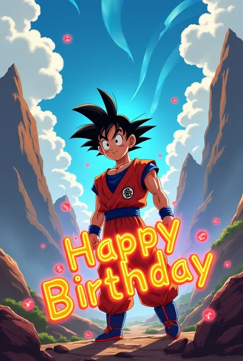  Happy birthday image for Paolo , inspired by Dragon Ball ,  with a beautiful happy birthday sign