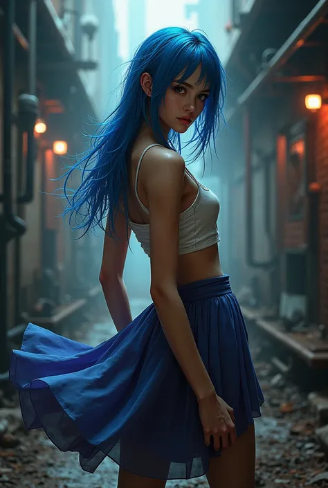 Raw feng min with blue hair and skirt from the game dead by daylight in autoheaven 8k raw