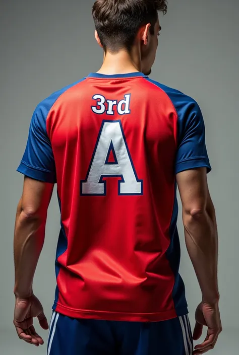 Create a sports shirt that says 3rd A on the back 