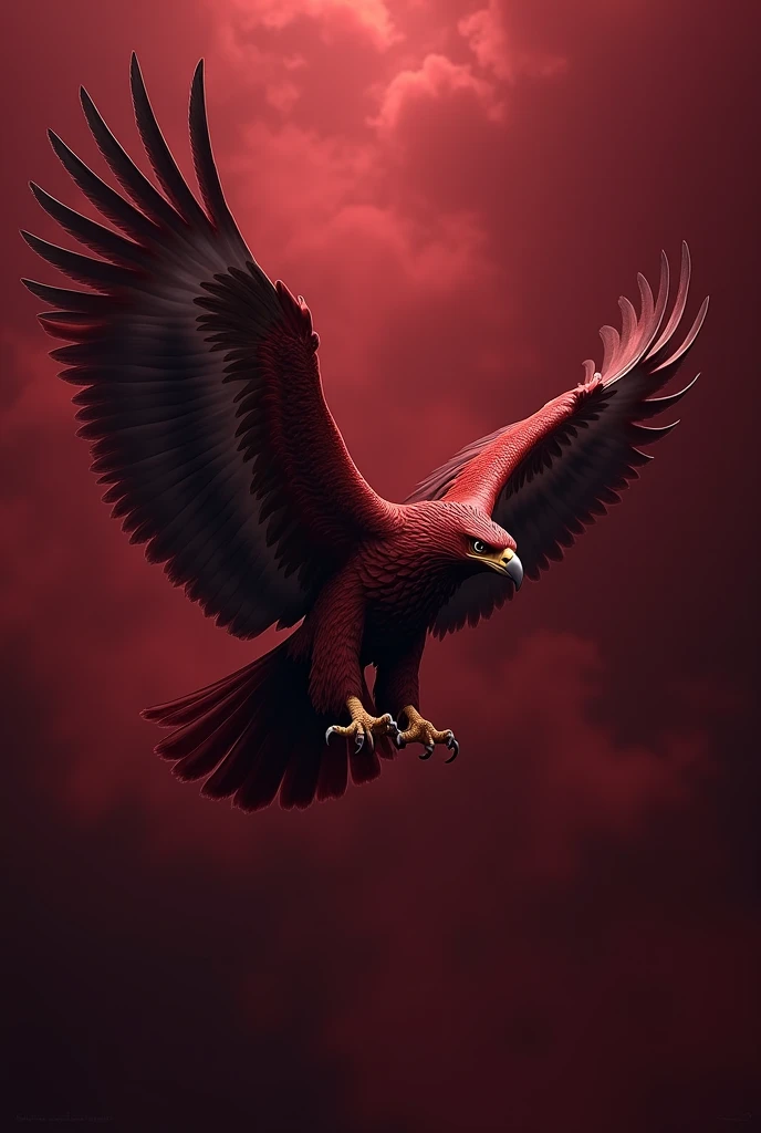 Create a burgundy eagle with a burgundy background 