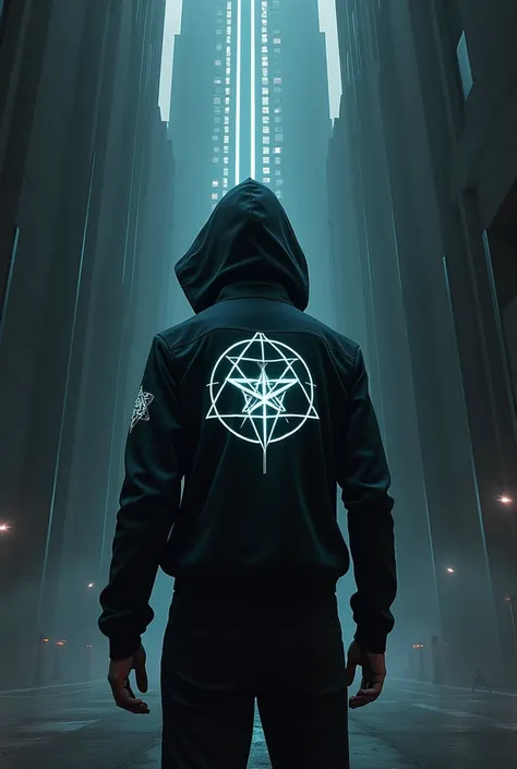 STRAMERS CHARACTER IN HACKER STYLE back logo dark building cover photo illumanati
