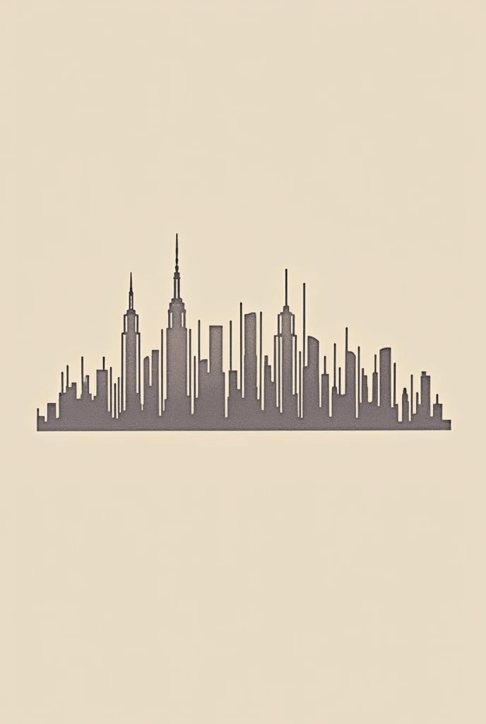 A more minimalist tattoo design of the New York skyline made of thin bars