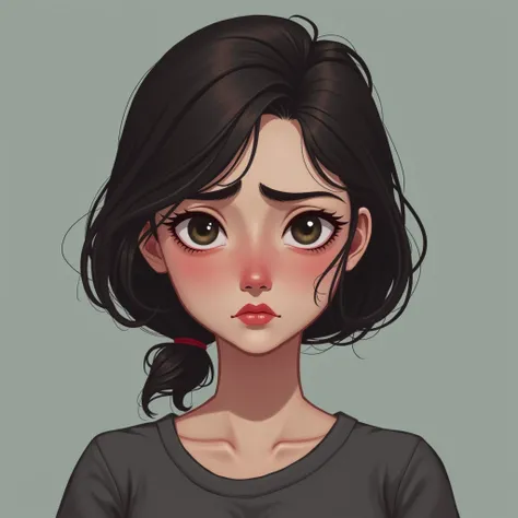 Create an emoji image of a sad woman