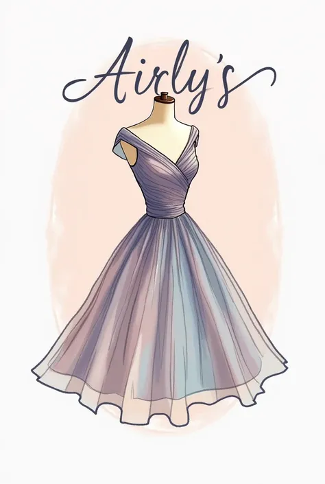 Heres a revised design brief:

Design a unique logo for AIRLYS TRIFT STORE featuring:

- A stylized, hand-drawn or illustrated dress silhouette (consider 50s-inspired or flowing designs)
- Incorporate subtle fabric textures or patterns
- Color scheme: soft...