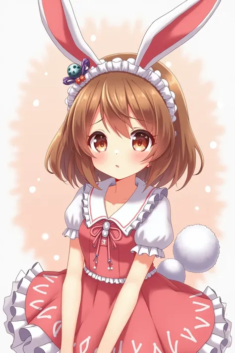 Anime girl with brown hair dressed as a bunny