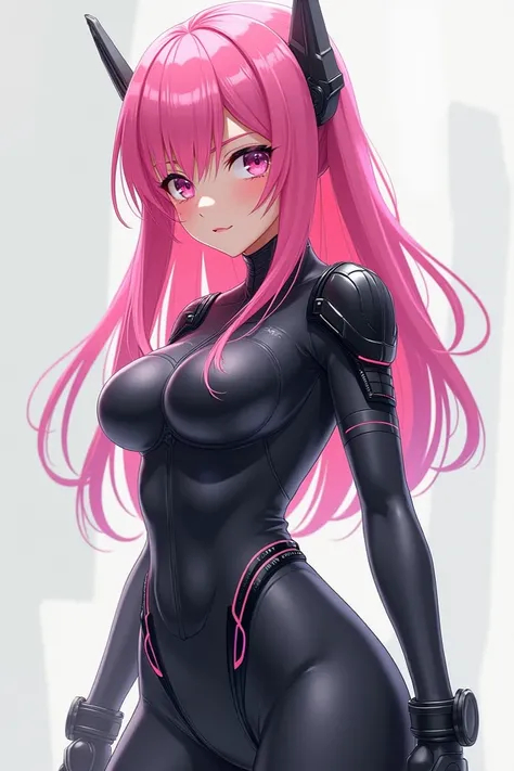 Anime girl with pink hair and tight suit