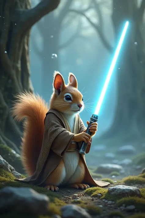 Make a squirrel dressed as a Jedi Knight and a sabre like Obi Wan so the spiritual 