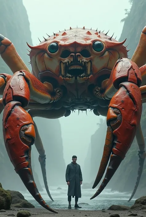 A giant Japanese crab compared to a human 