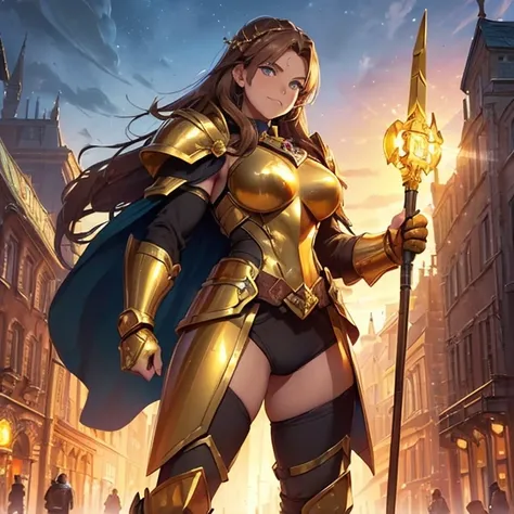 Masterpiece, HD, high resolution, high quality, best quality, super detailed. Solo character alone. Fantasy art.
{{(A 60-years-old Female-Dwarf-paladin:(appearance: fair-skin. Brown-hair. Beautiful-matured-face. Short-dwarf-brown-beard. Big-nose. Thin-lips...