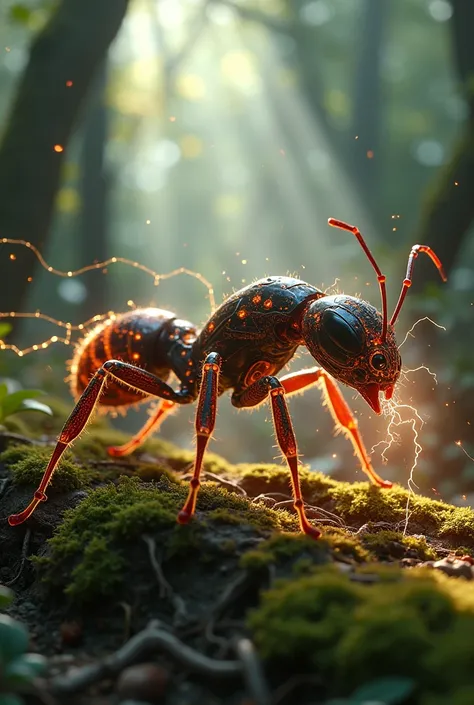 Ant that generates animated power