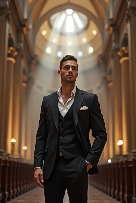 A beautiful man in catedral of murcia