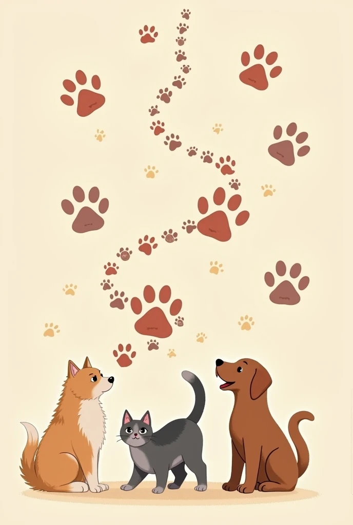 Footprint cats and dogs