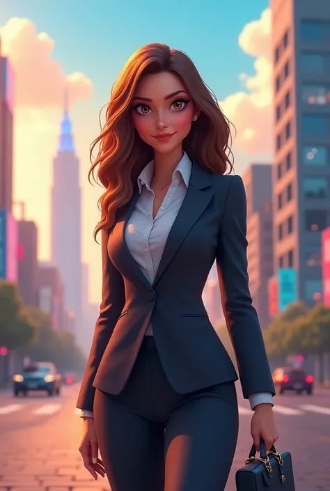 Animated successful woman

