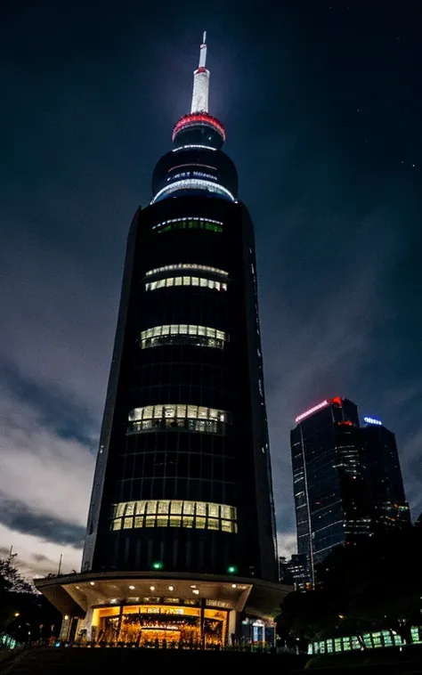 Night view of Namsan Tower in Korea /  A composition taken from bottom to top /  Not a good shot / Photographs of everyday life 