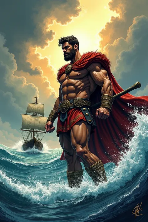 Hercules went in search of death  , I take a ship and a journey that took him s ,comic type
