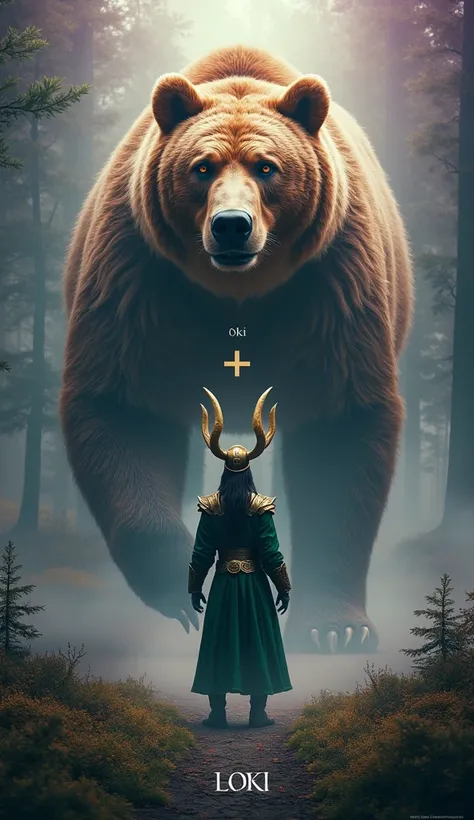 A captivating and symbolic mashup of two iconic figures – Loki, the trickster god, and a formidable grizzly bear. The juxtaposition of these two entities creates a visually arresting and deeply symbolic composition.

In the foreground, Loki stands with an ...