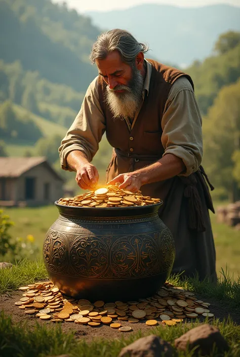 Farmer placed coins in magical pot 