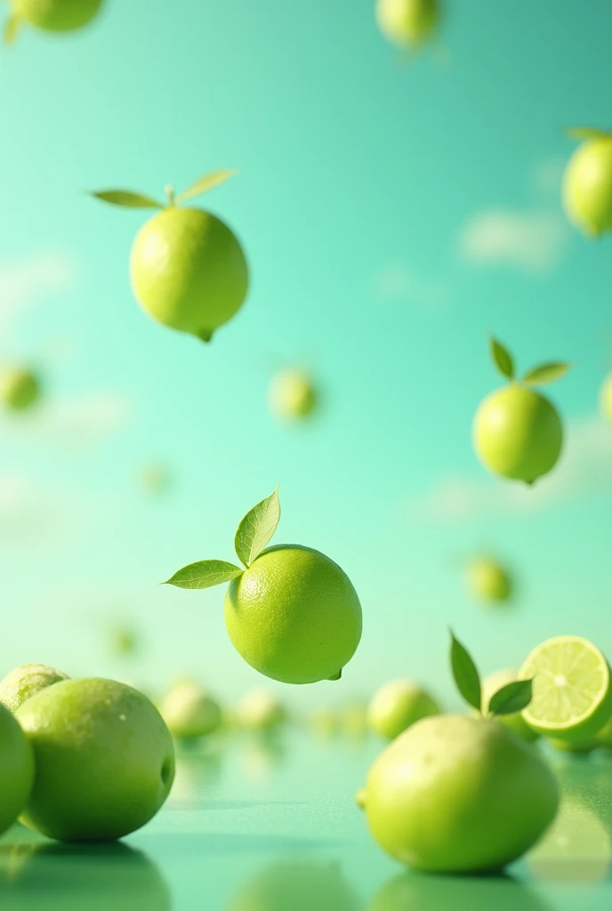 A sky-colored lime, And limes in the sky
