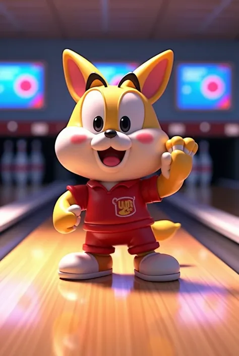 Animated Togio Cageyama playing bowling 
