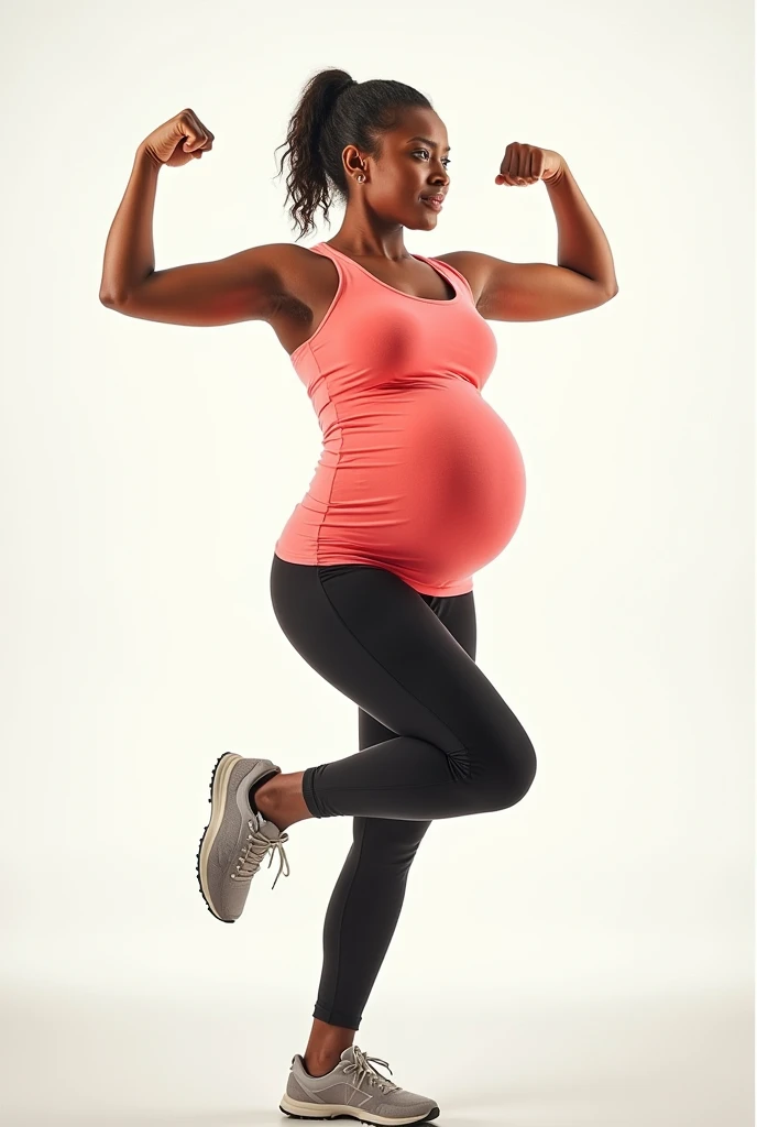 Striking advertising image for exercising for pregnant women explaining the 10 benefits of these exercises and what it prevents.