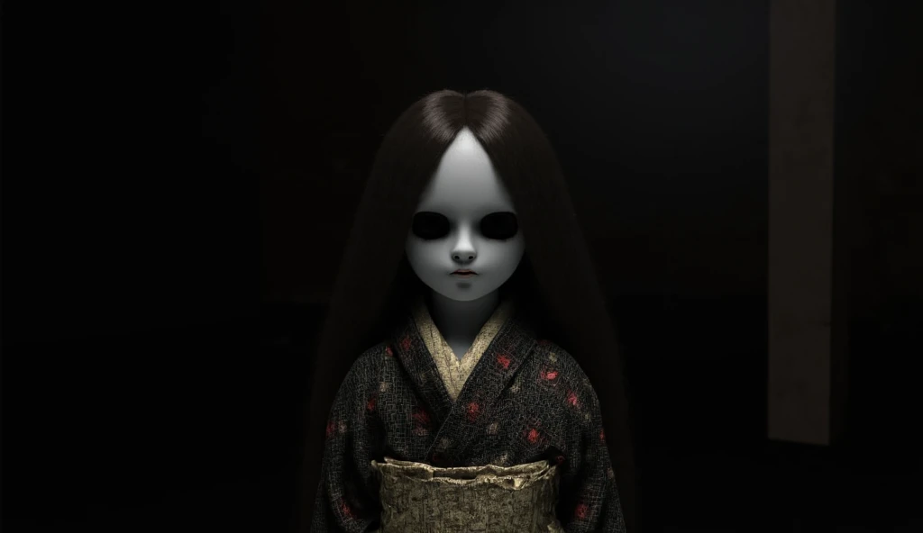 Checkered doll、dark、Horror、kimono、Creepy、