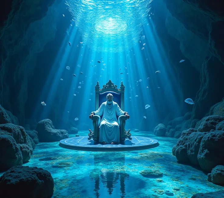 In the very center of the installation, leaving only unforgettable memories of the miracle of the underwater kingdom{x}surrounded by magical sea creatures and indescribable plays of light, the majestic throne of Neptune, created using sound technology, tha...