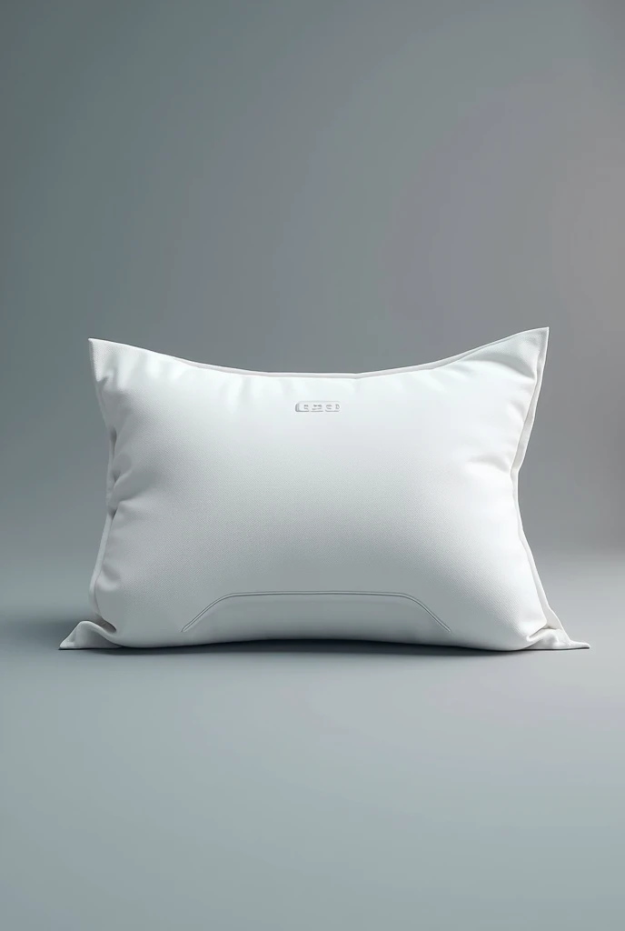 Smart pillow with sensor to detect, high-tech design, soft, white, gray, connect and command from the phone.