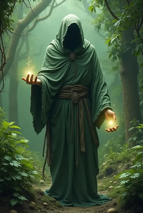  the healer or shaman is a person who knows plants or roots that has a healing effect on people. He generally wore loose clothing covering his entire body with an air of mystery 