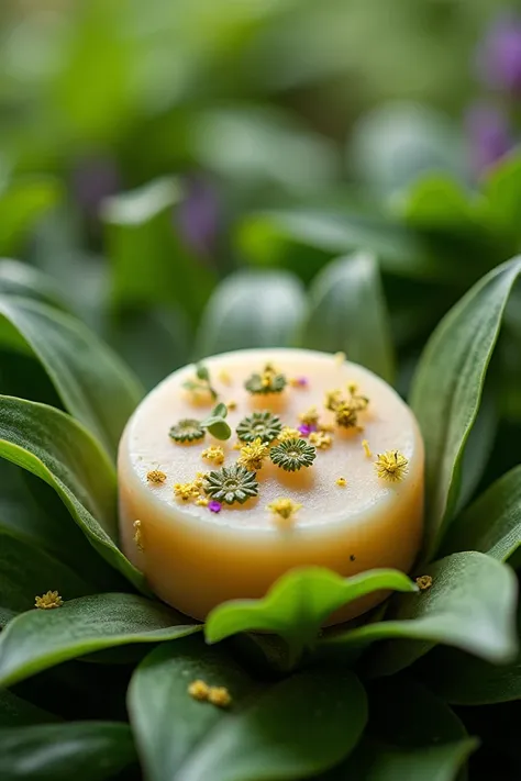 Round Handmade Soap for healing plants 