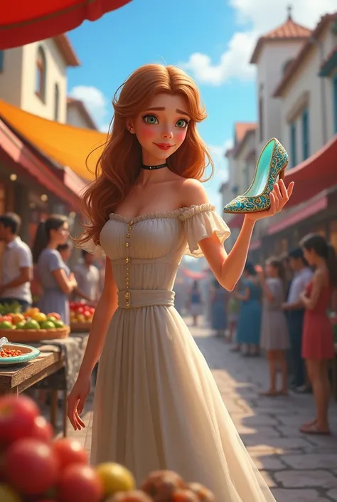 Cinderella selling the sneaker in the market