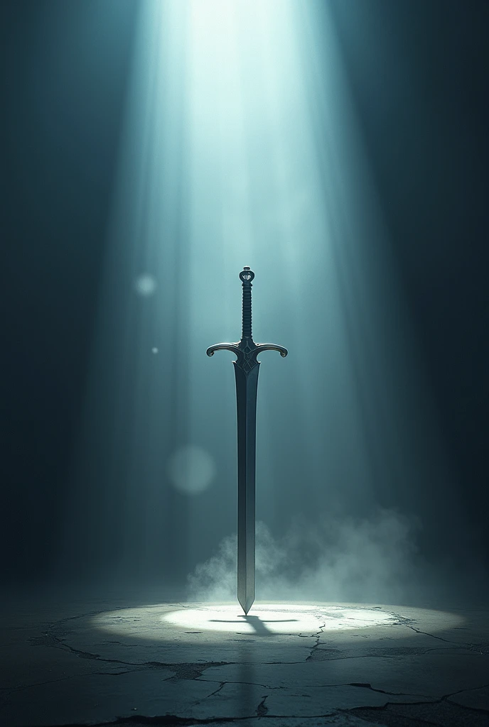  Please create an image of Light and Shadow with a sword in the middle in animation mode
