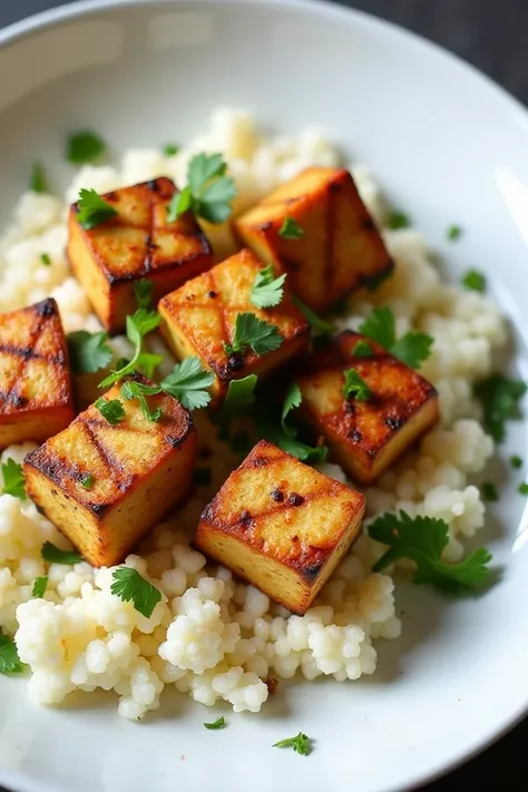 Grilled TOFU with cauliflower rice